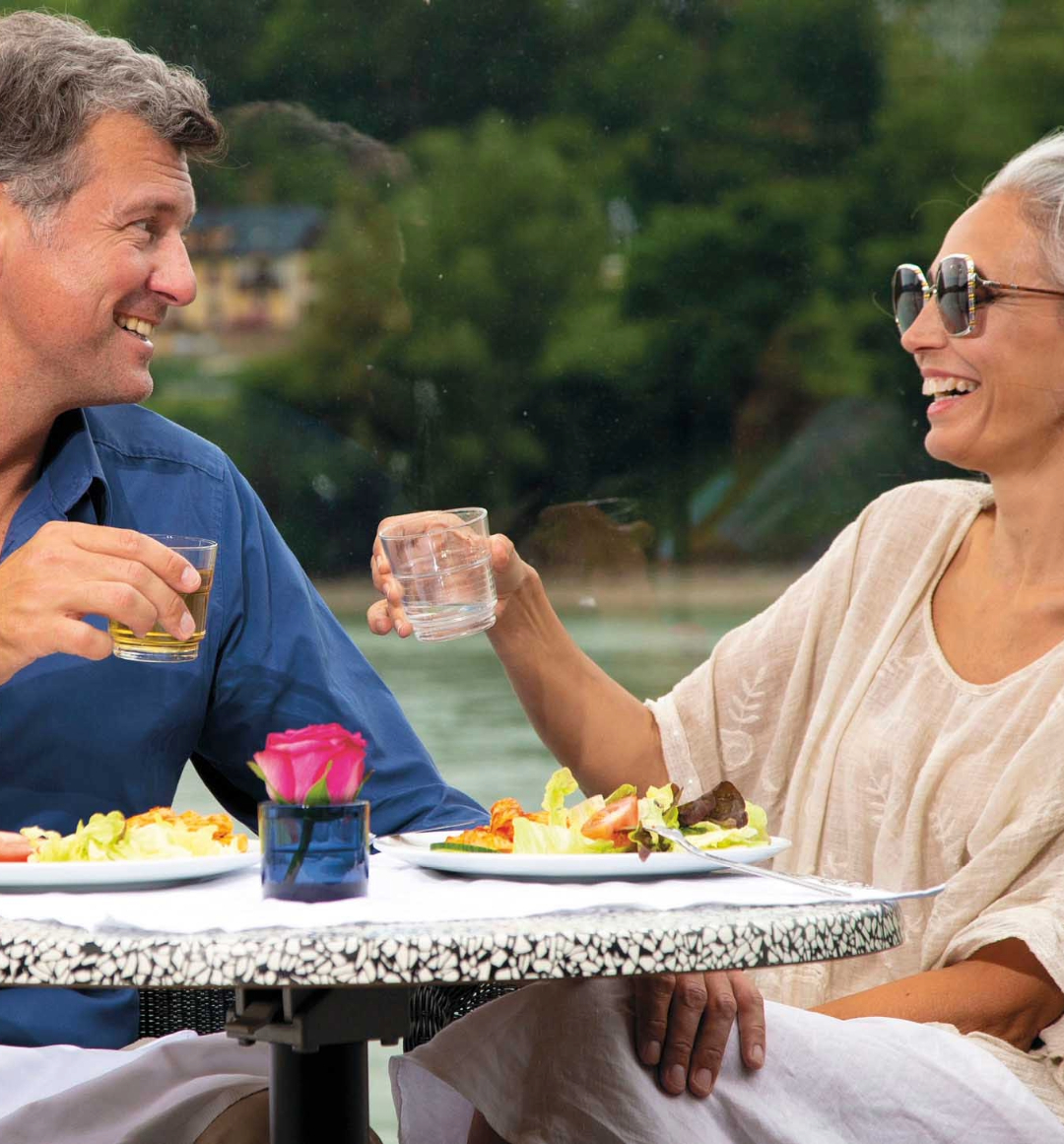 Couple raising a cheers