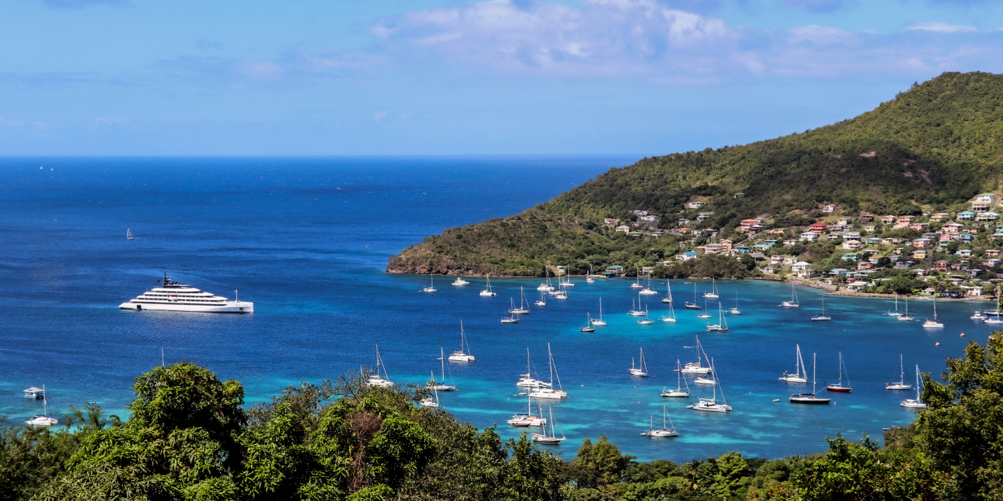 Emerald Sakara anchored out at sea