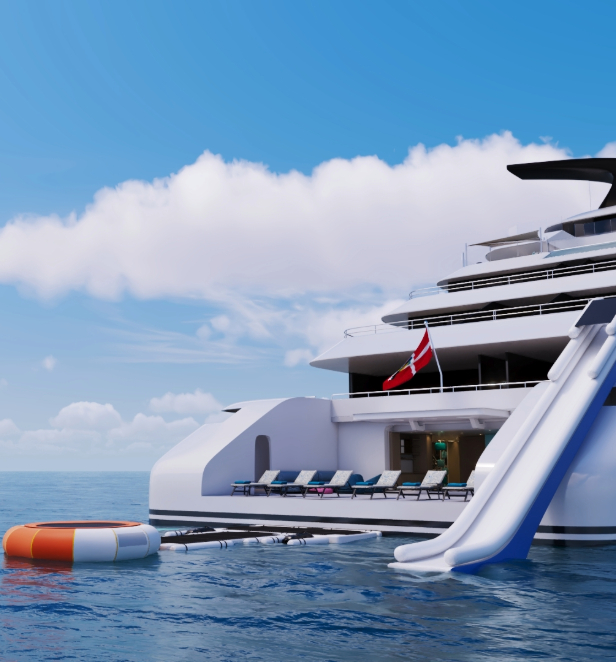 The marina and water sports area of the Emerald Kaia Star-Ship.