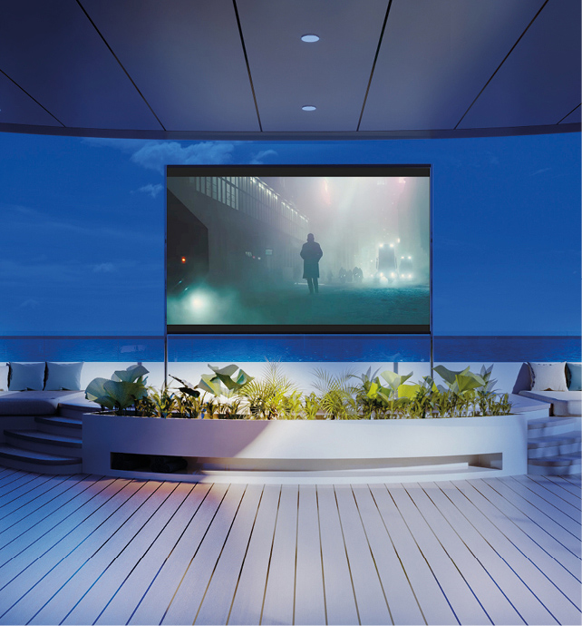 Cinema area on a luxury superyacht