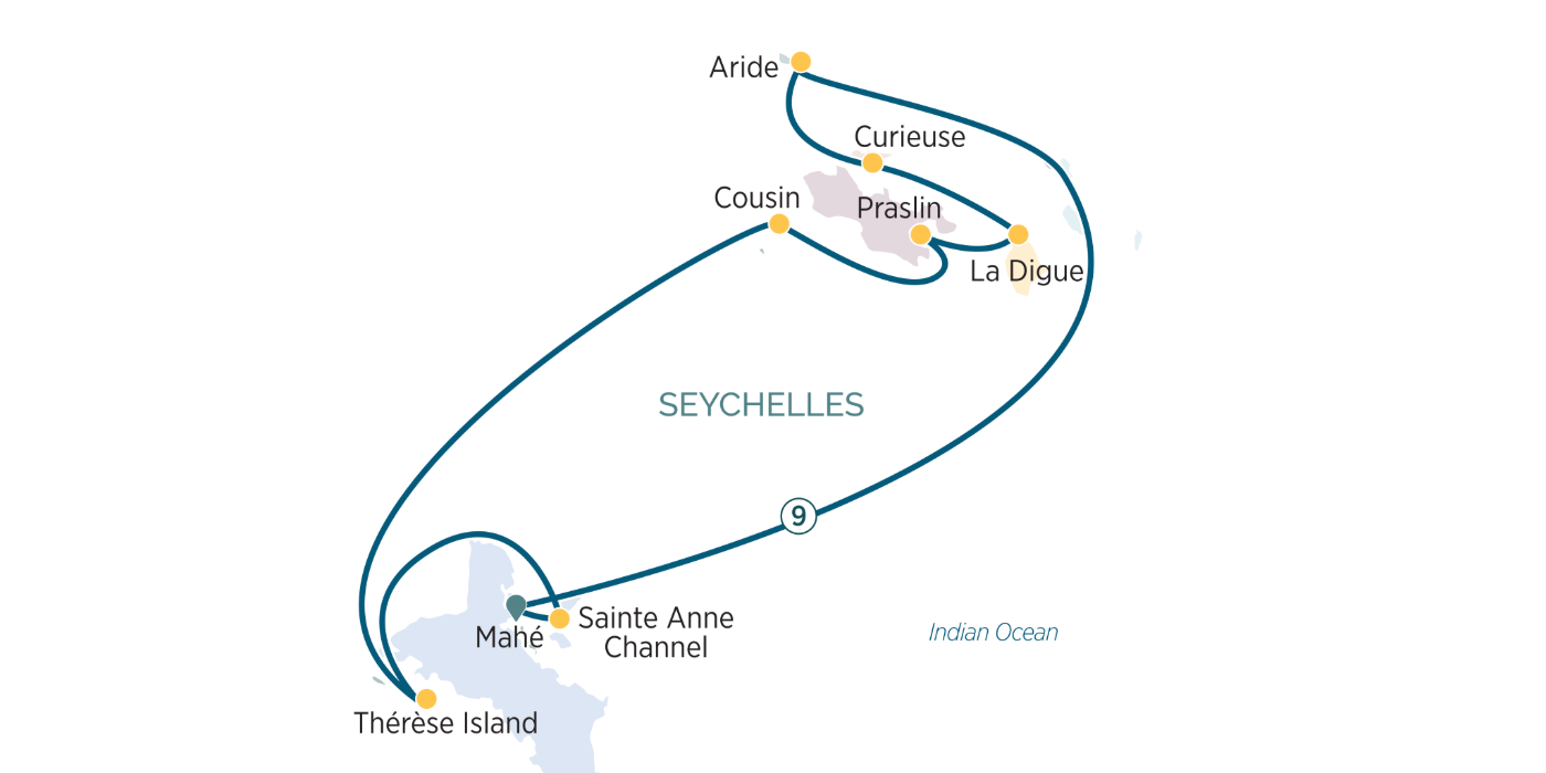 Map and diagram of the Seychelles