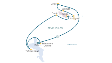 Map and diagram of the Seychelles