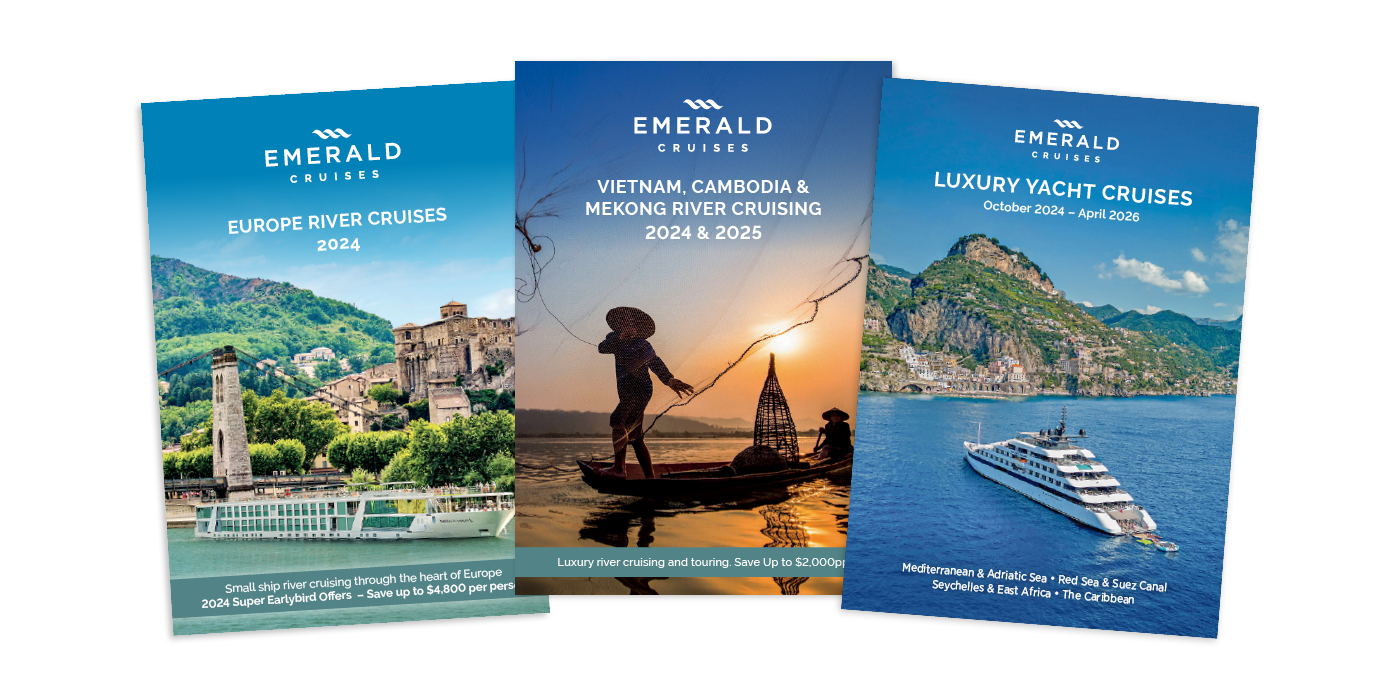 collection of luxury river and yacht cruise brochures