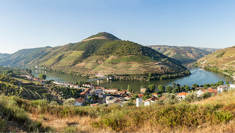 View over the Douro River and Pinhão in Portugal